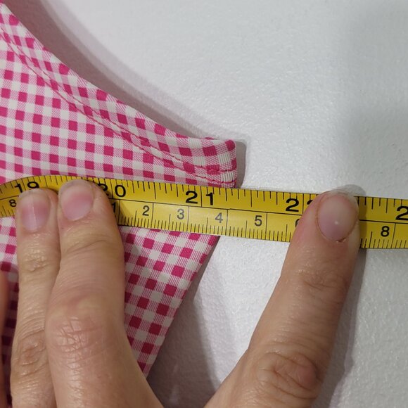 Pink & White Swimsuit Bikini Top VNeck Pullover Double Layer Tank Plus Size 1X - Picture 11 of 12